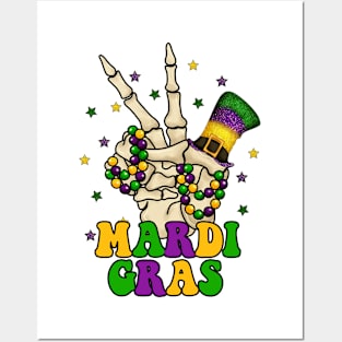 Skeleton Mardi Gras, Purple Mardi Gras, Mardi Gras Celebration, Mardi Gras Carnival, Mardi Gras Outfit (2 Sided) Posters and Art